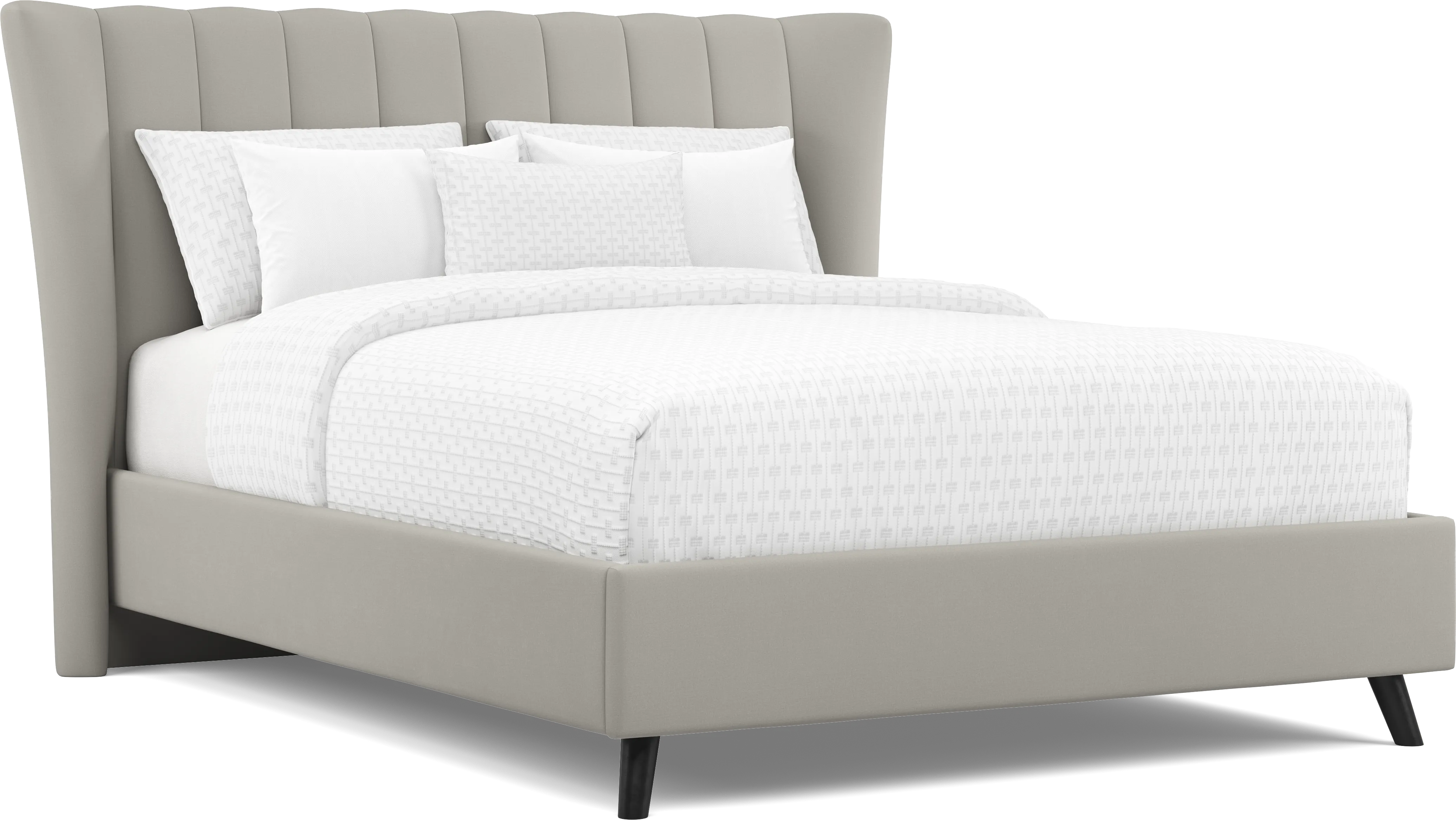 Nanton Park Gray 3 Pc Queen Upholstered Bed - Thumbnail - Image 1