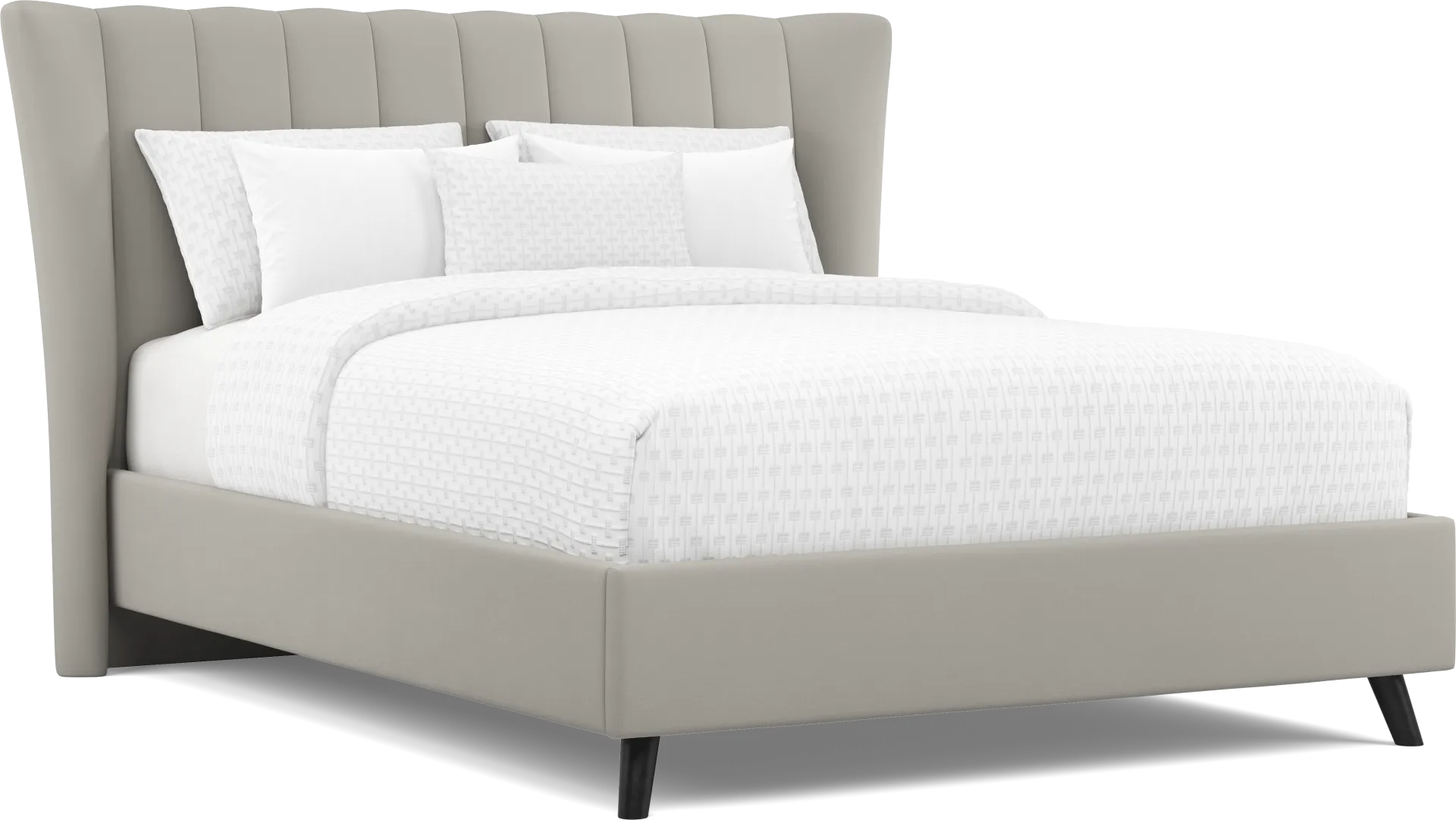 Nanton Park Gray 3 Pc Queen Upholstered Bed - Image 1