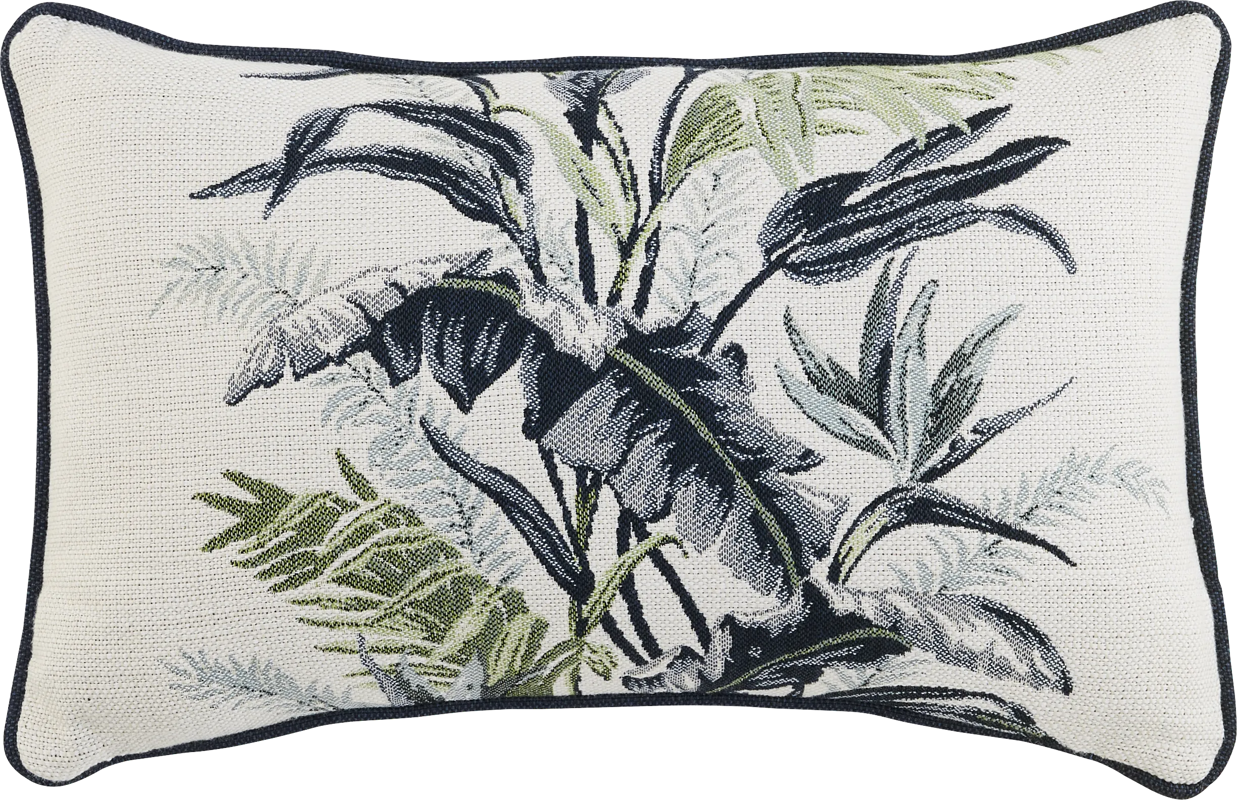Vintage Tropical Green Indoor/Outdoor Kidney Pillow - Thumbnail - Image 1