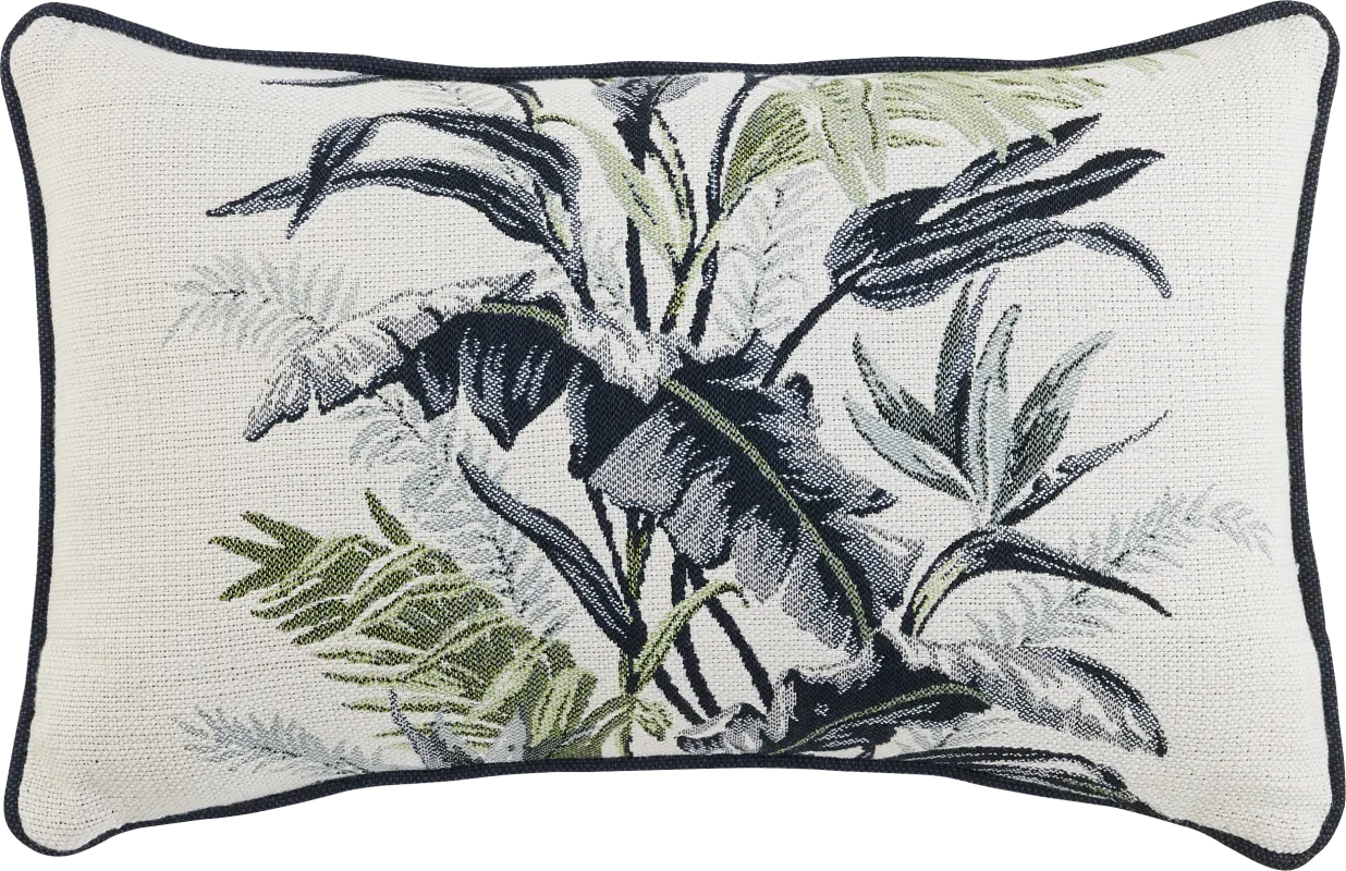 Vintage Tropical Green Indoor/Outdoor Kidney Pillow