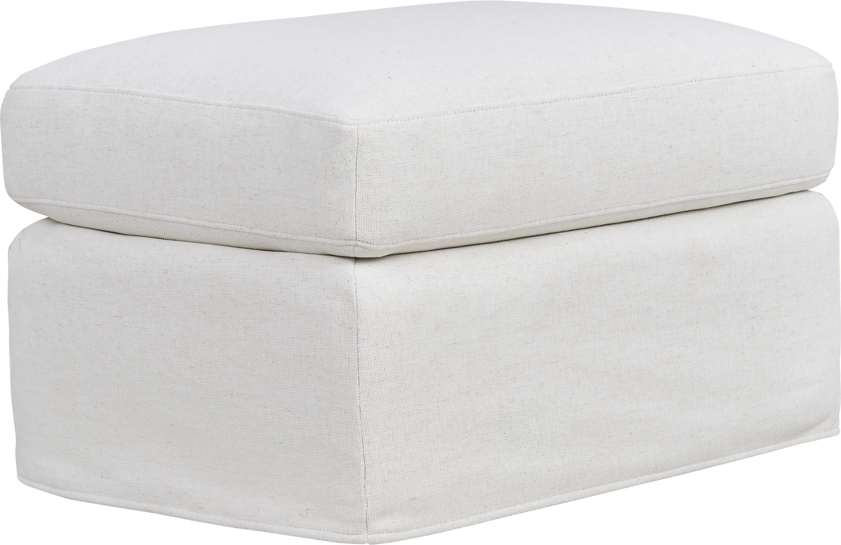 Mary Lou White Slipcover Glider Ottoman - Thumbnail - Image 1