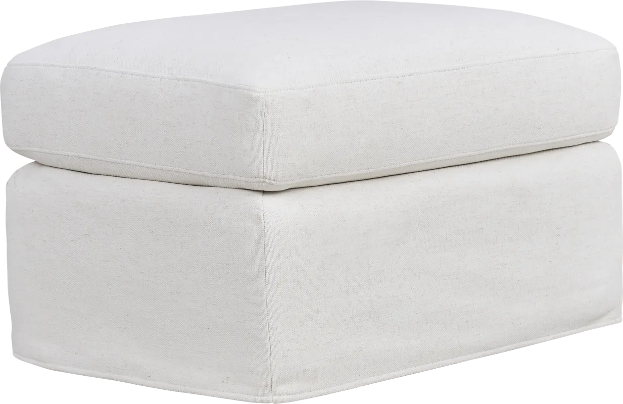 Mary Lou White Slipcover Glider Ottoman