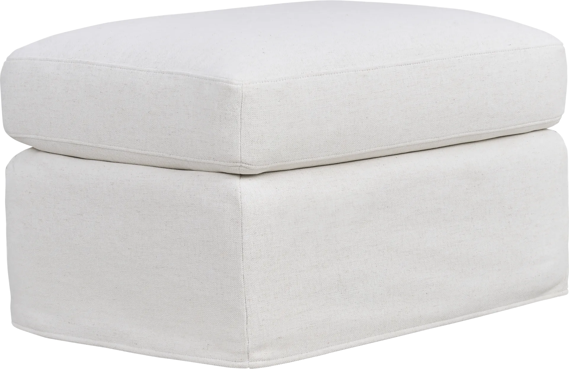Mary Lou White Slipcover Glider Ottoman - Image 1