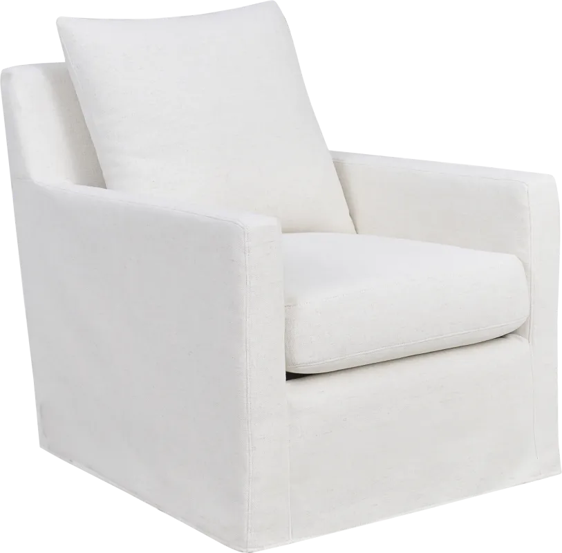Mary Lou White Slipcover Swivel Glider