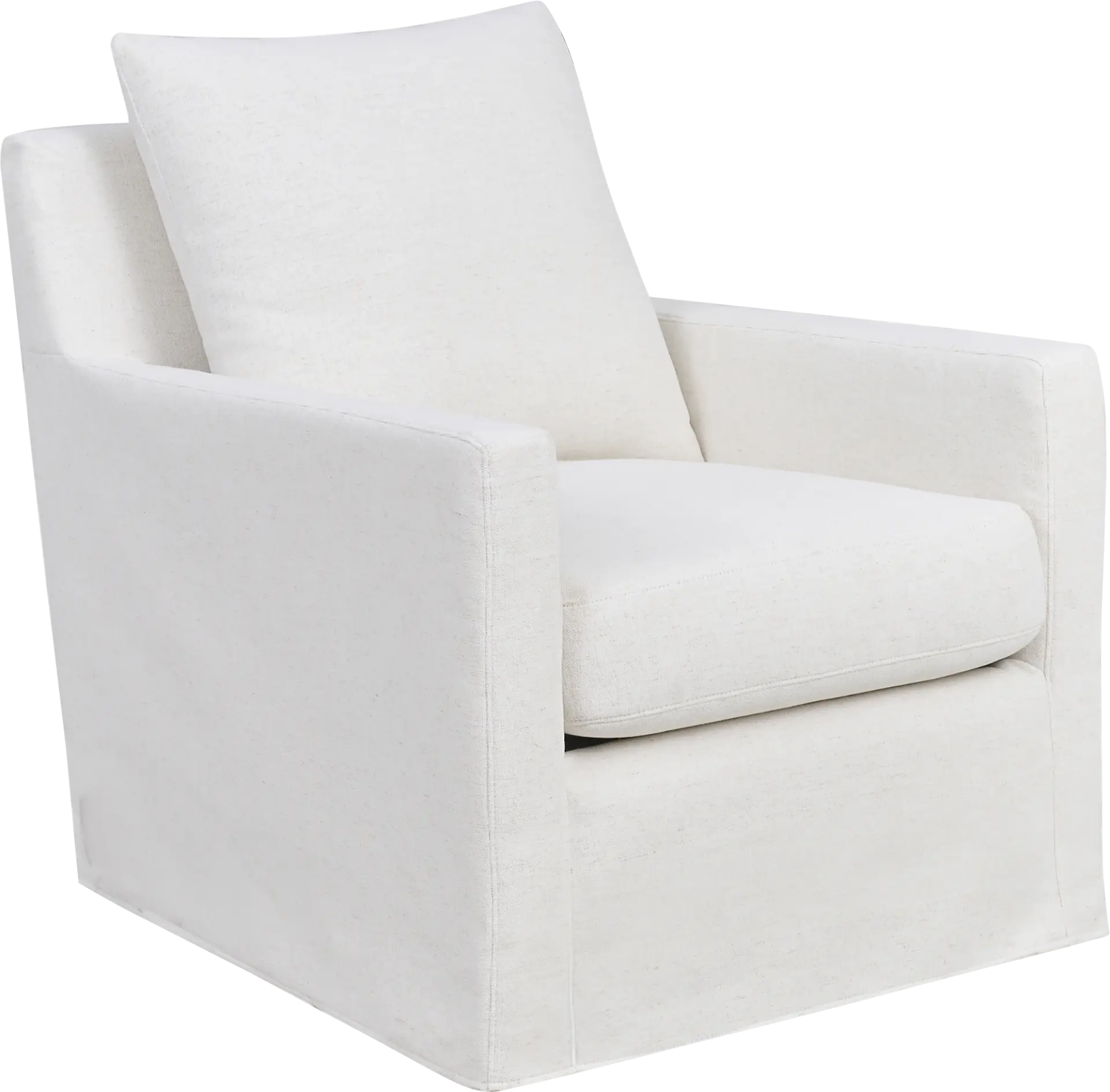 Mary Lou White Slipcover Swivel Glider