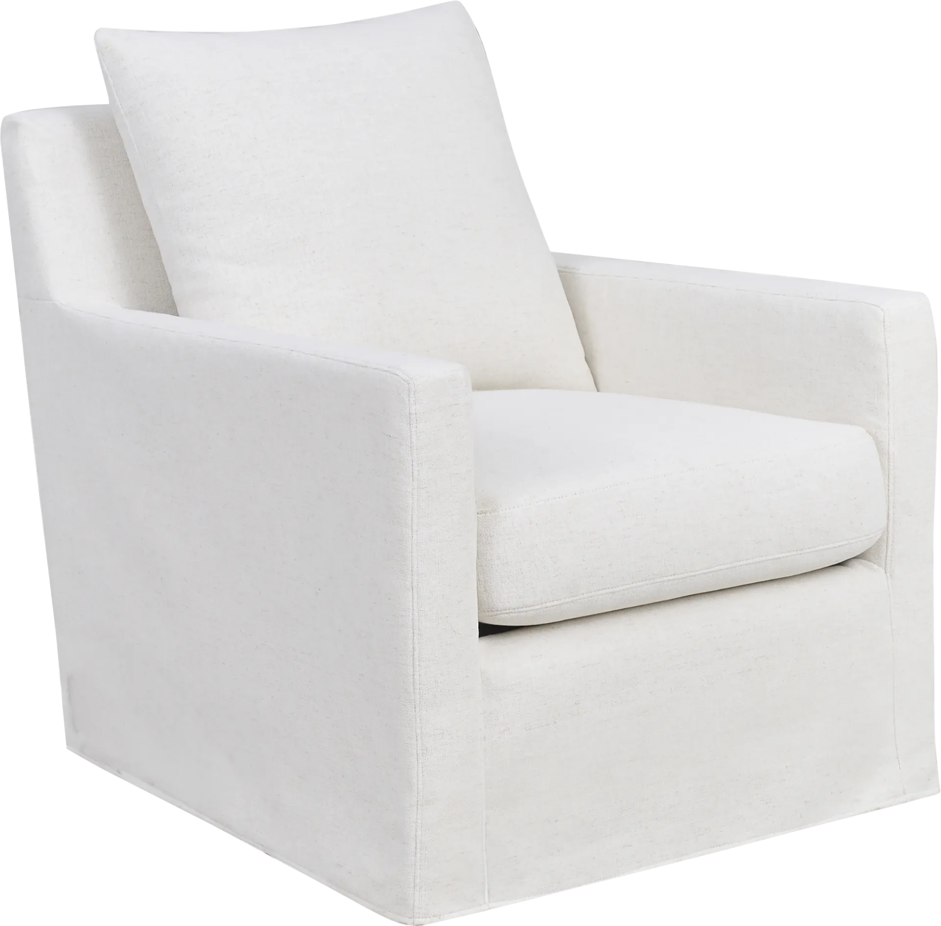 Mary Lou White Slipcover Swivel Glider - Image 1