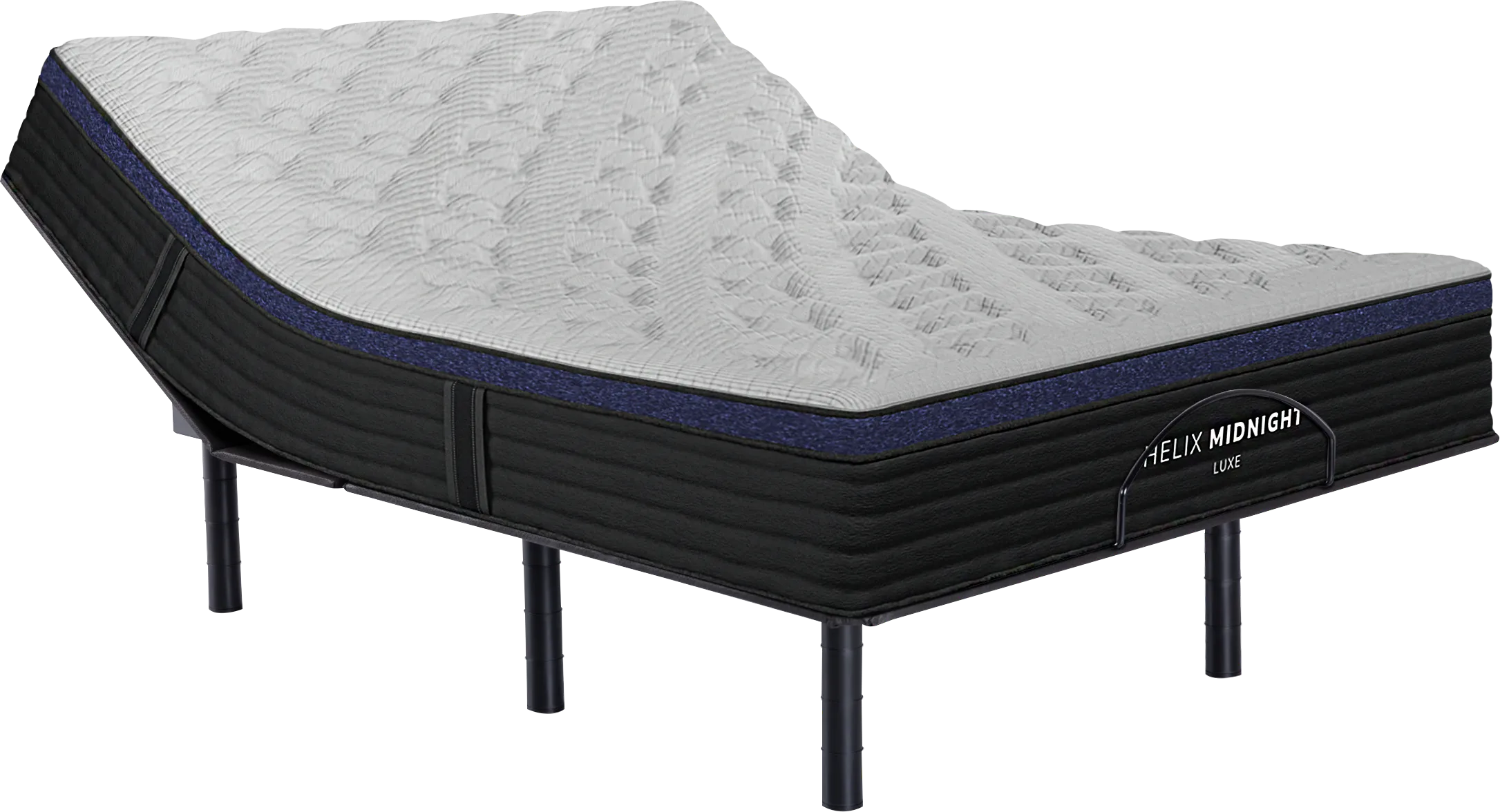 Helix Midnight Luxe Queen Mattress Set with Head Up Only Base - Thumbnail - Image 1