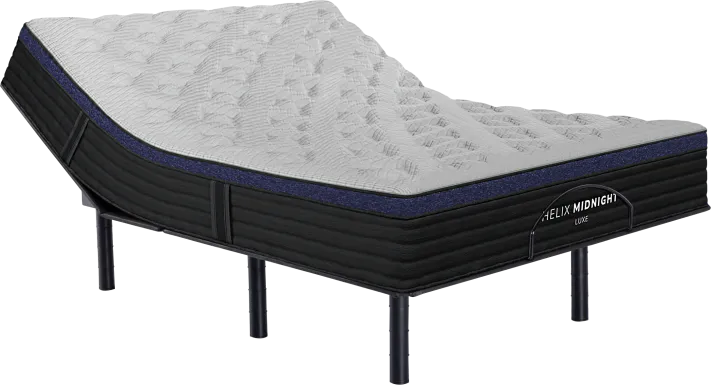 Helix Midnight Luxe Split King Mattress Set with Head Up Only Base