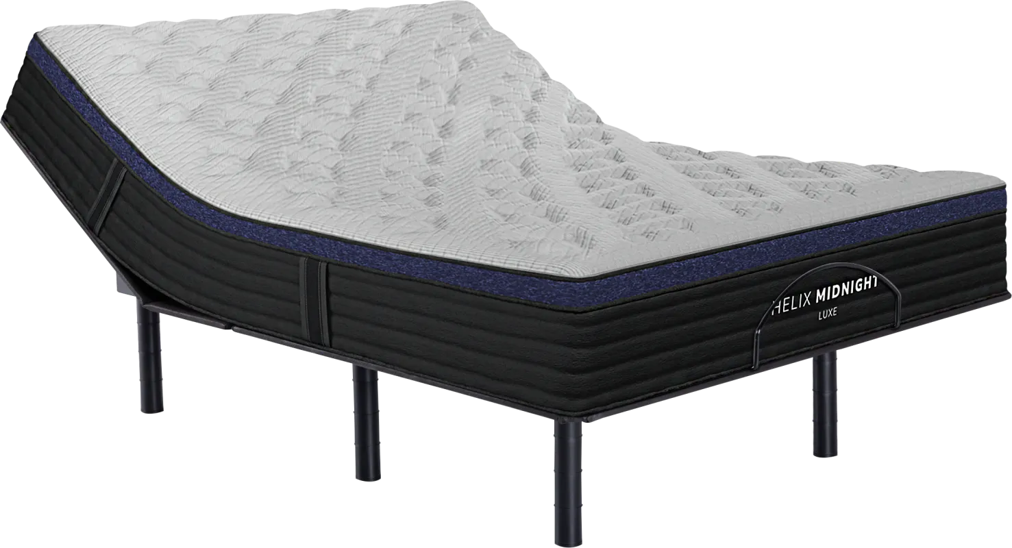 Helix Midnight Luxe Queen Mattress Set with Head Up Only Base