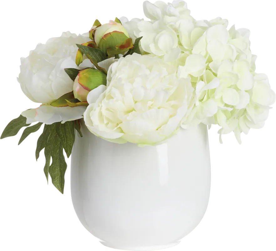 Kinistead White Silk Floral