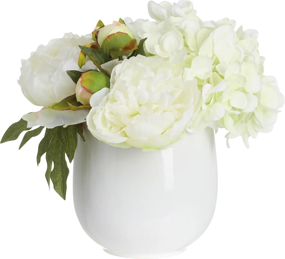 Kinistead White Silk Floral