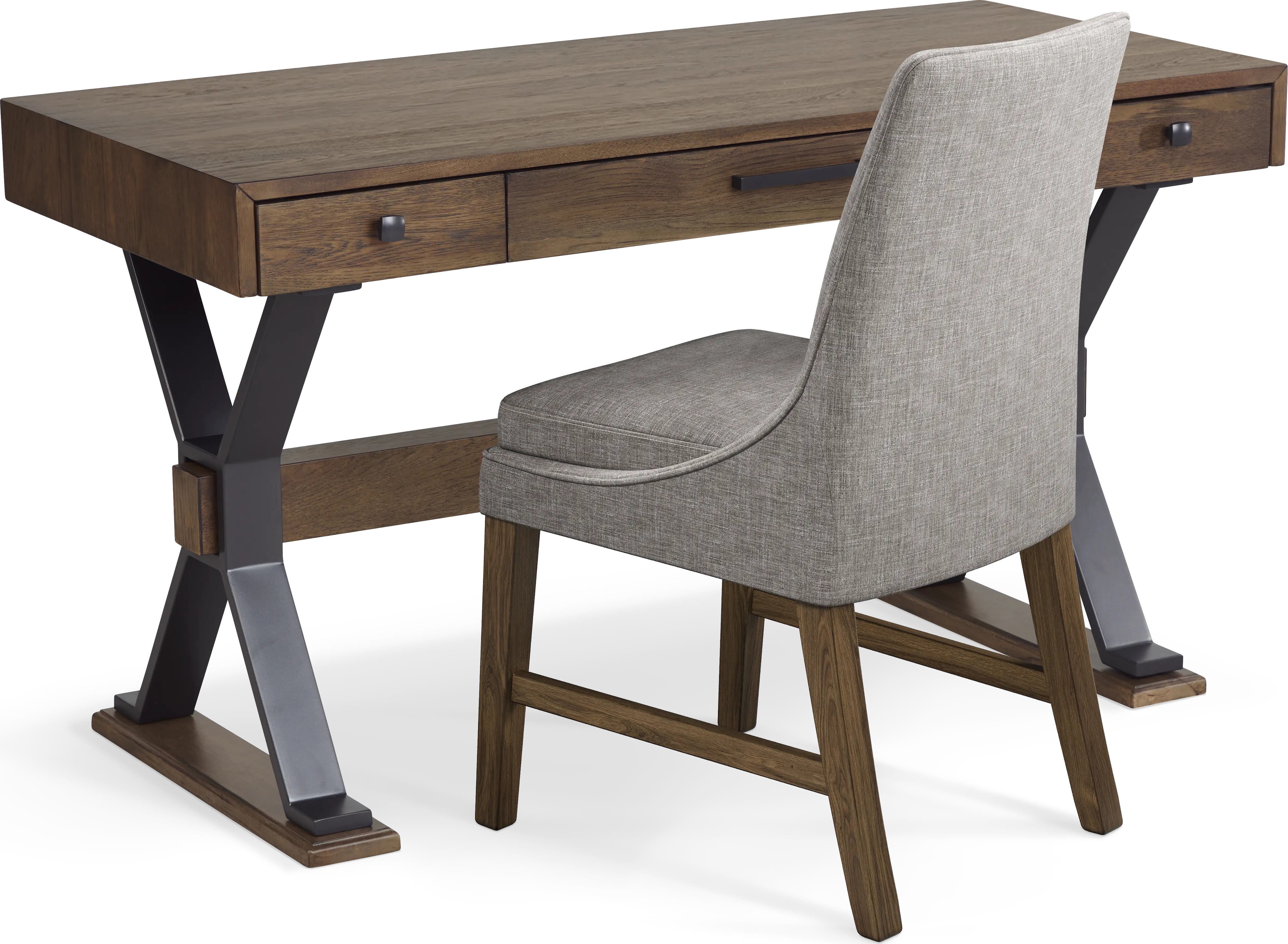 Hazelnut Woods Brown Desk with Chair - Thumbnail - Image 1