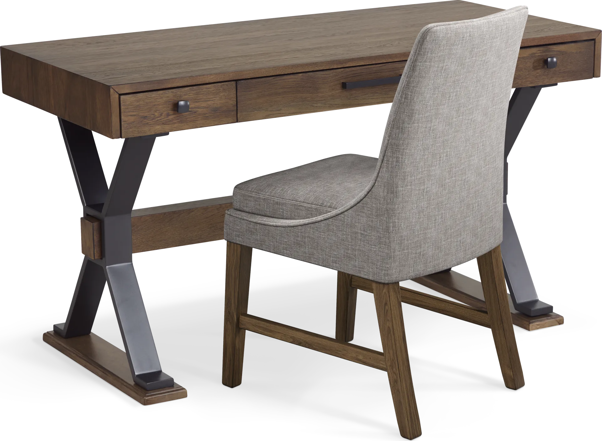 Hazelnut Woods Brown Desk with Chair - Image 1