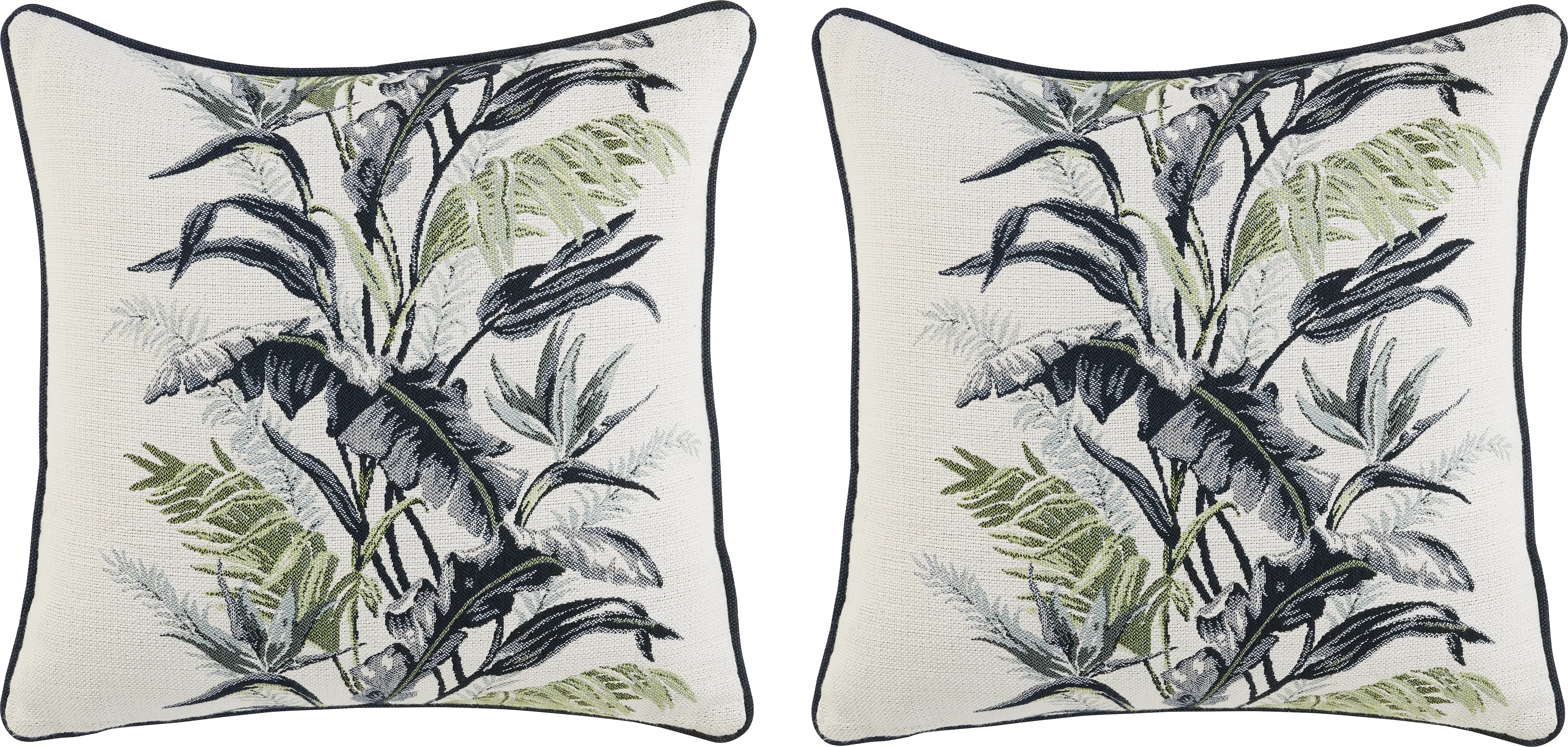 Vintage Tropical Green Indoor/Outdoor Accent Pillow, Set of 2 - Thumbnail - Image 1