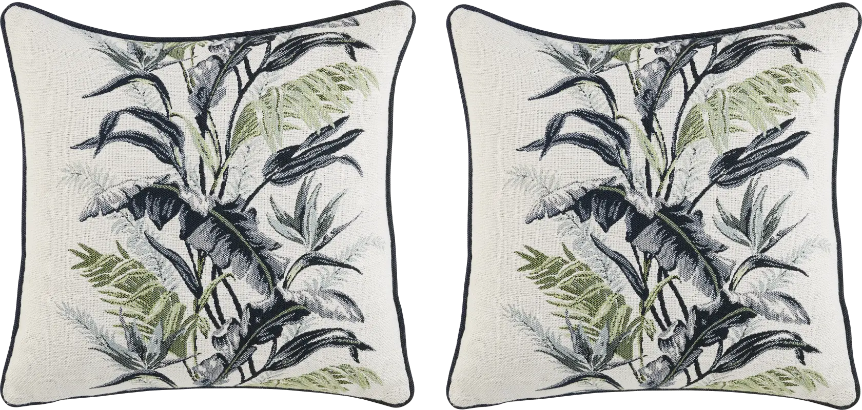 Vintage Tropical Green Indoor/Outdoor Accent Pillow, Set of 2