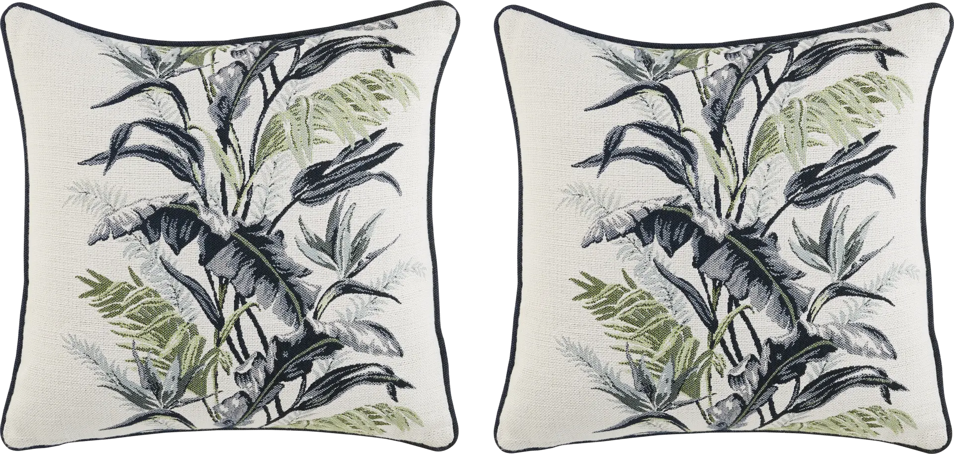 Vintage Tropical Green Indoor/Outdoor Accent Pillow, Set of 2