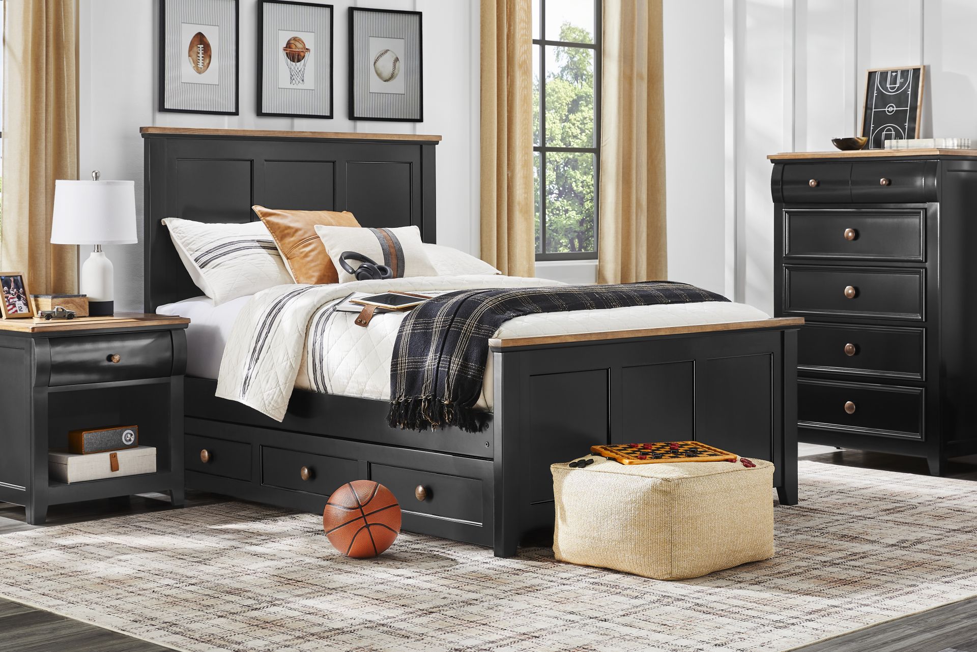 Kids Sugar Hollow Black Full Panel Bedroom - Image 1