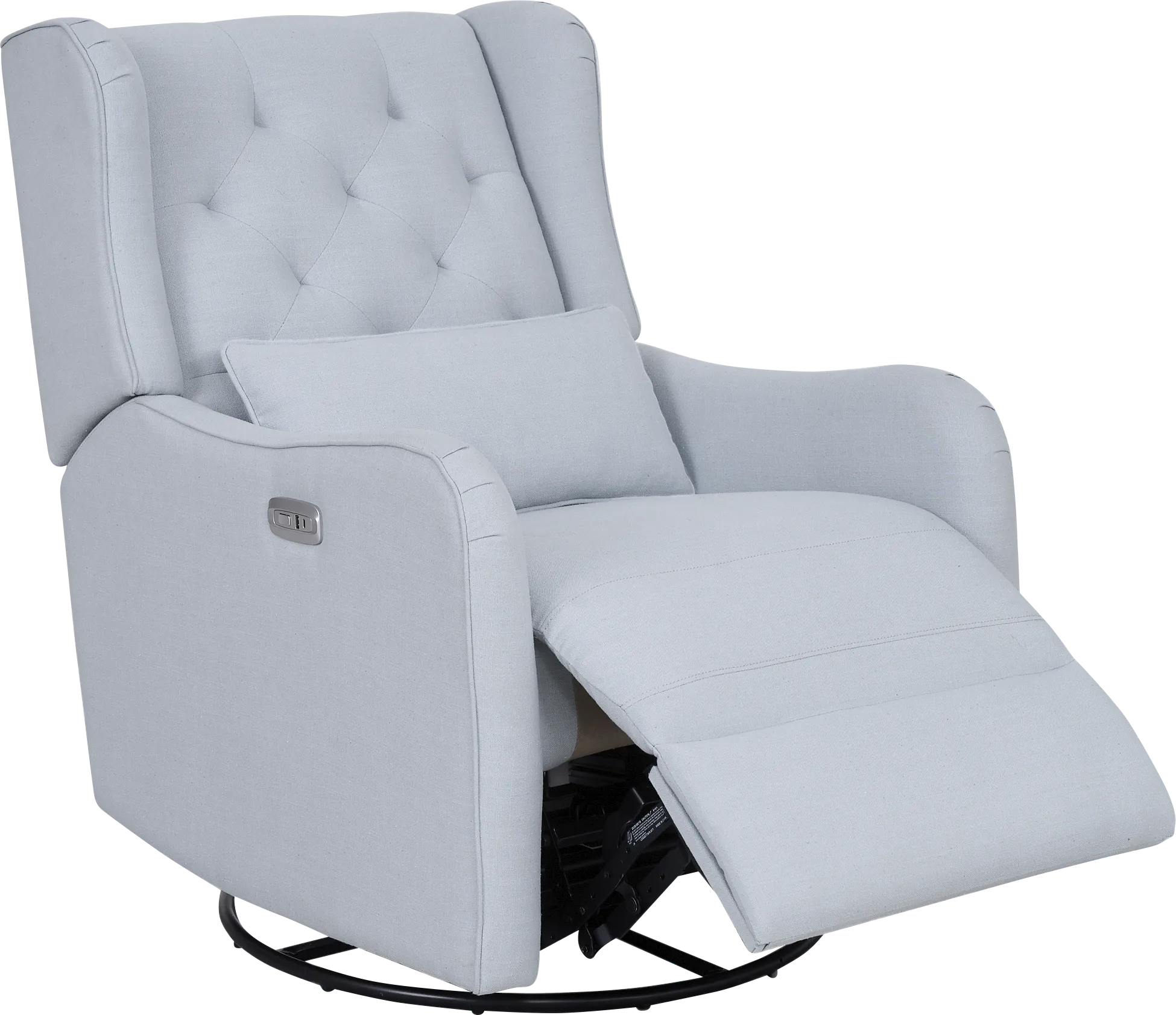 Ellie May Light Blue Power Glider Recliner with Swivel - Thumbnail - Image 1