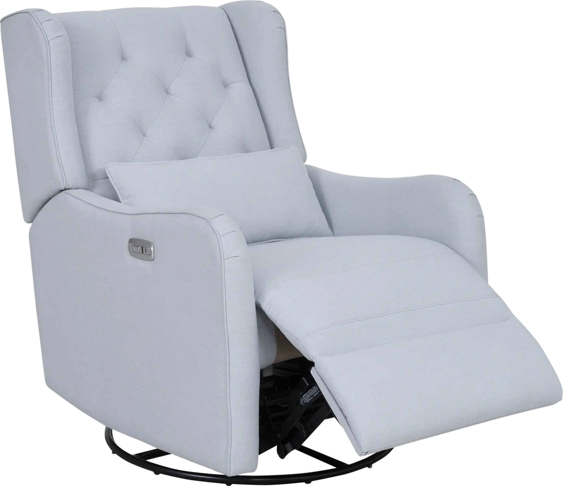 Ellie May Light Blue Power Glider Recliner with Swivel