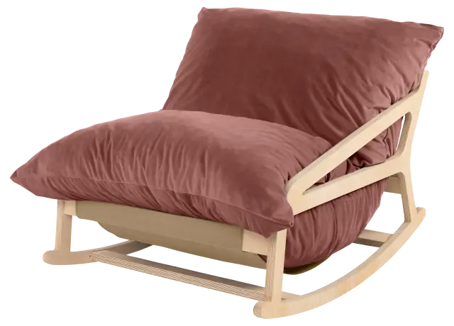 Muave Rocking Chair Kimna I Mauve Red Velvet Plush Bean Bag Rocker | Rooms to Go