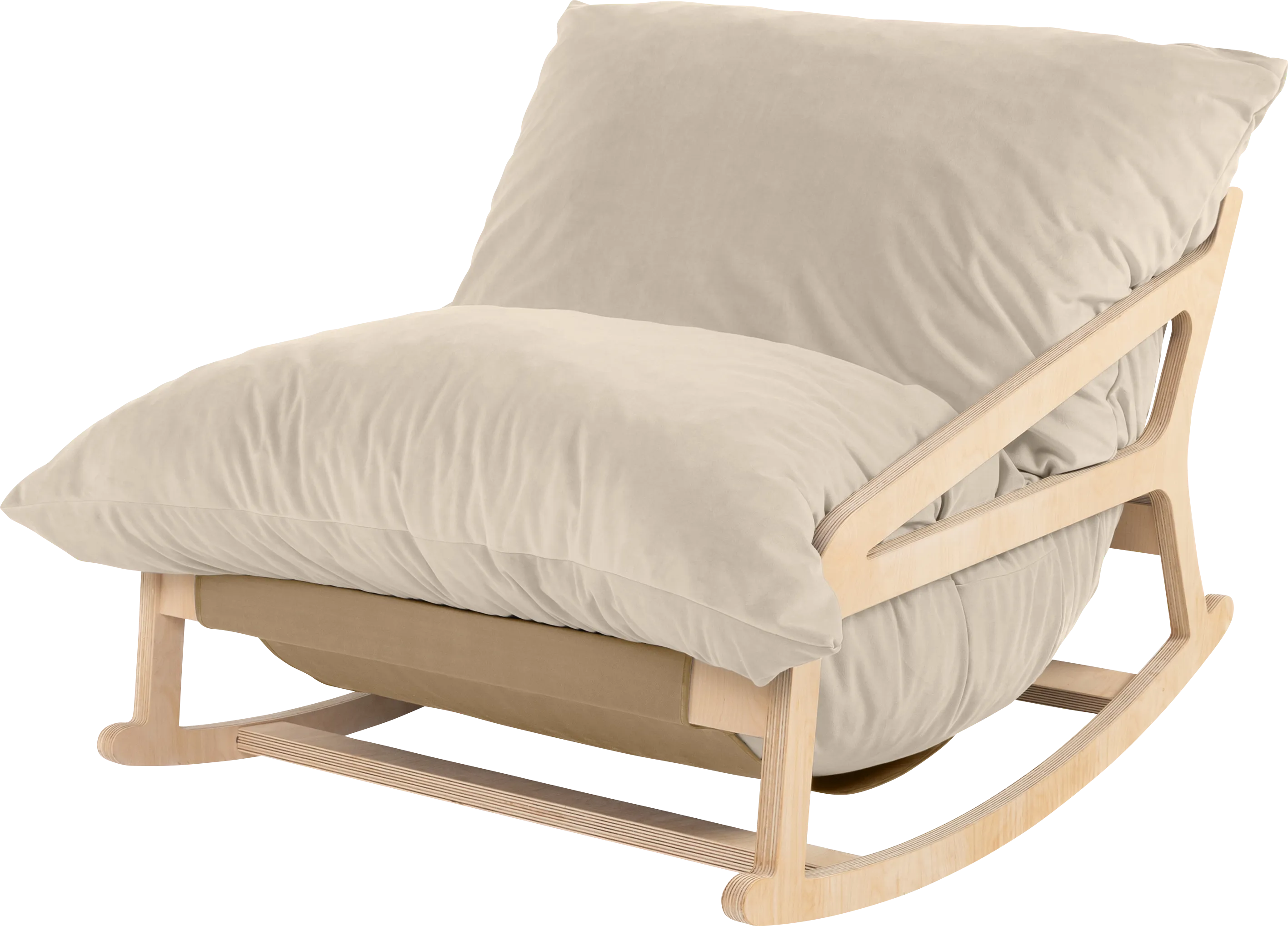 Kimna I Ivory Bean Bag Rocking Chair - Thumbnail - Image 1