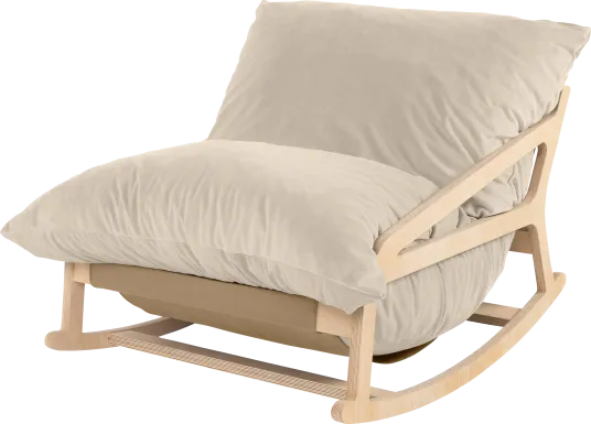Kimna I Ivory Bean Bag Rocking Chair