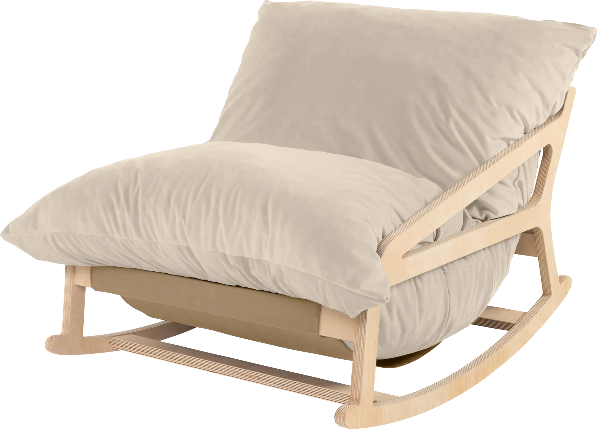 Kimna I Ivory Bean Bag Rocking Chair - Image 1