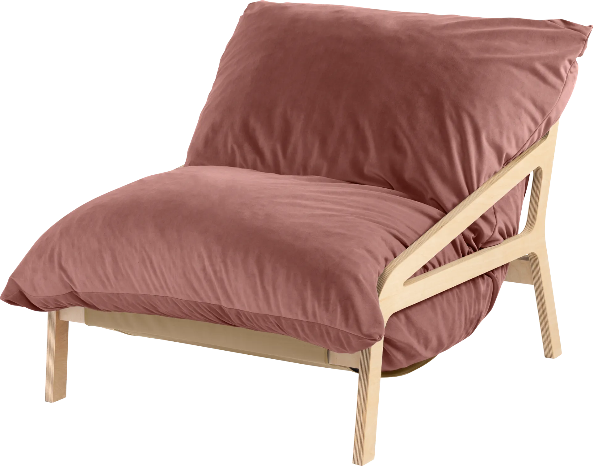 Pheosi II Mauve Bean Bag Accent Chair - Image 1