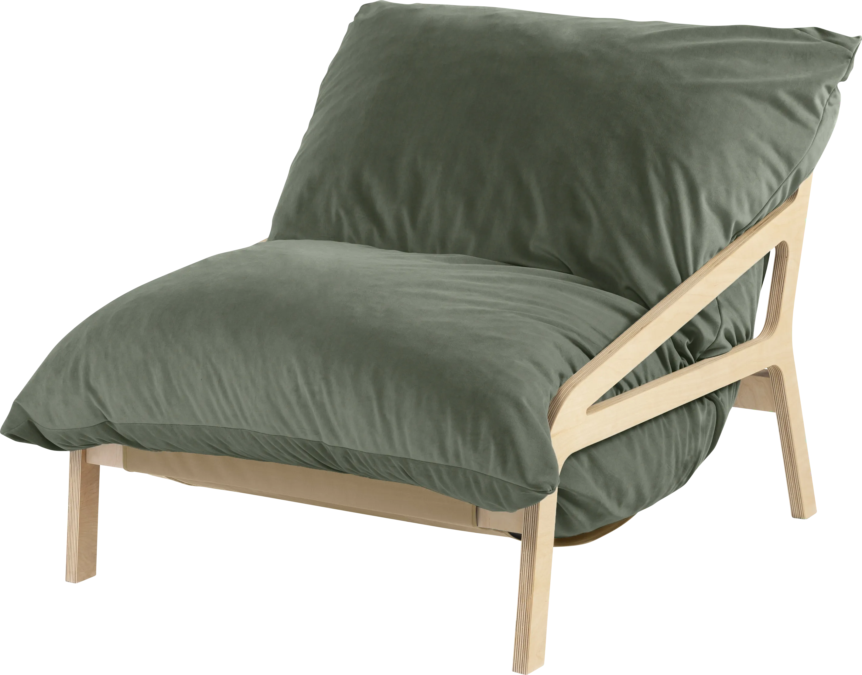 Pheosi II Green Bean Bag Accent Chair - Thumbnail - Image 1