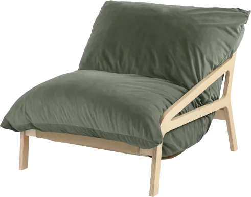 Pheosi II Green Bean Bag Accent Chair