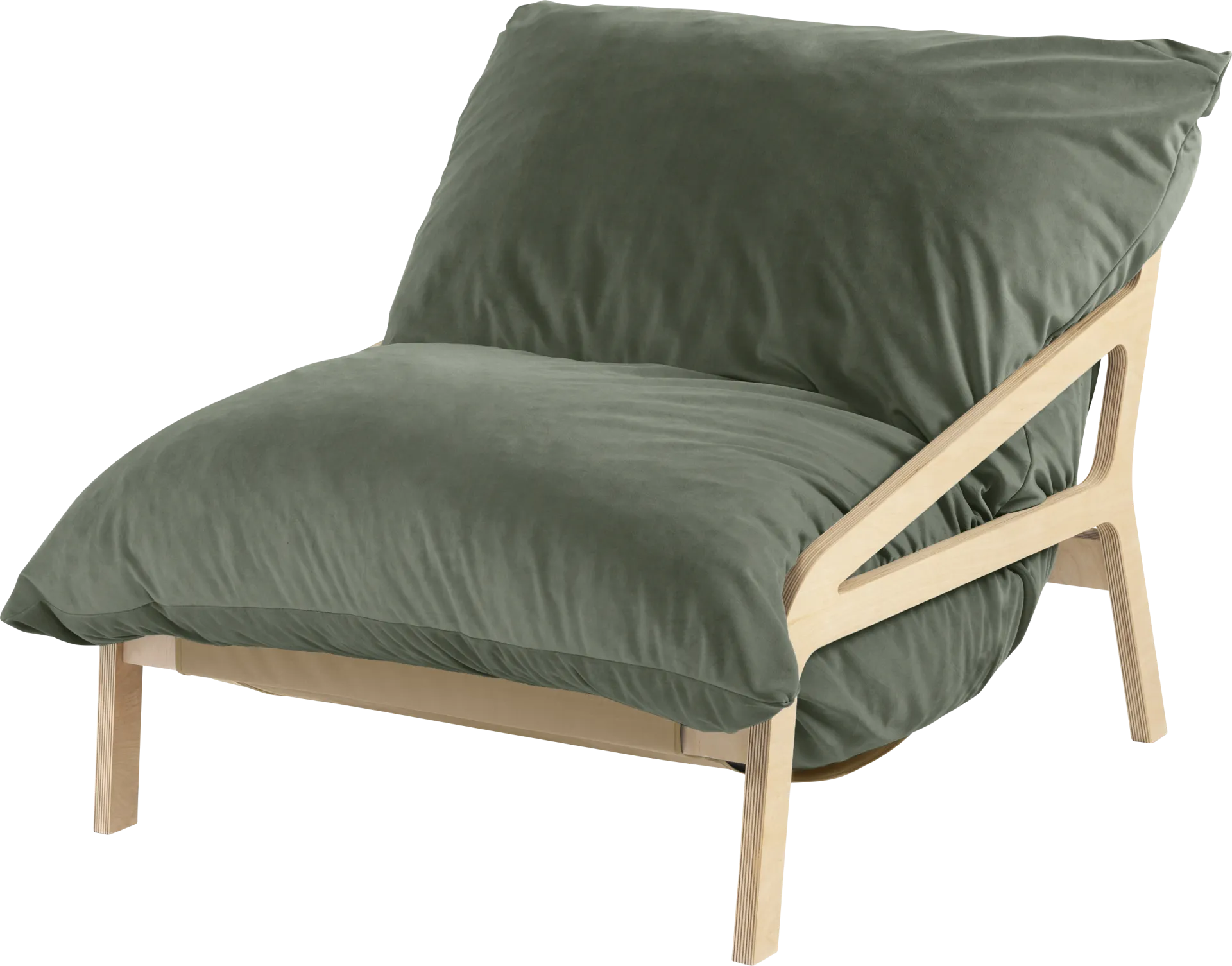 Pheosi II Green Bean Bag Accent Chair - Image 1