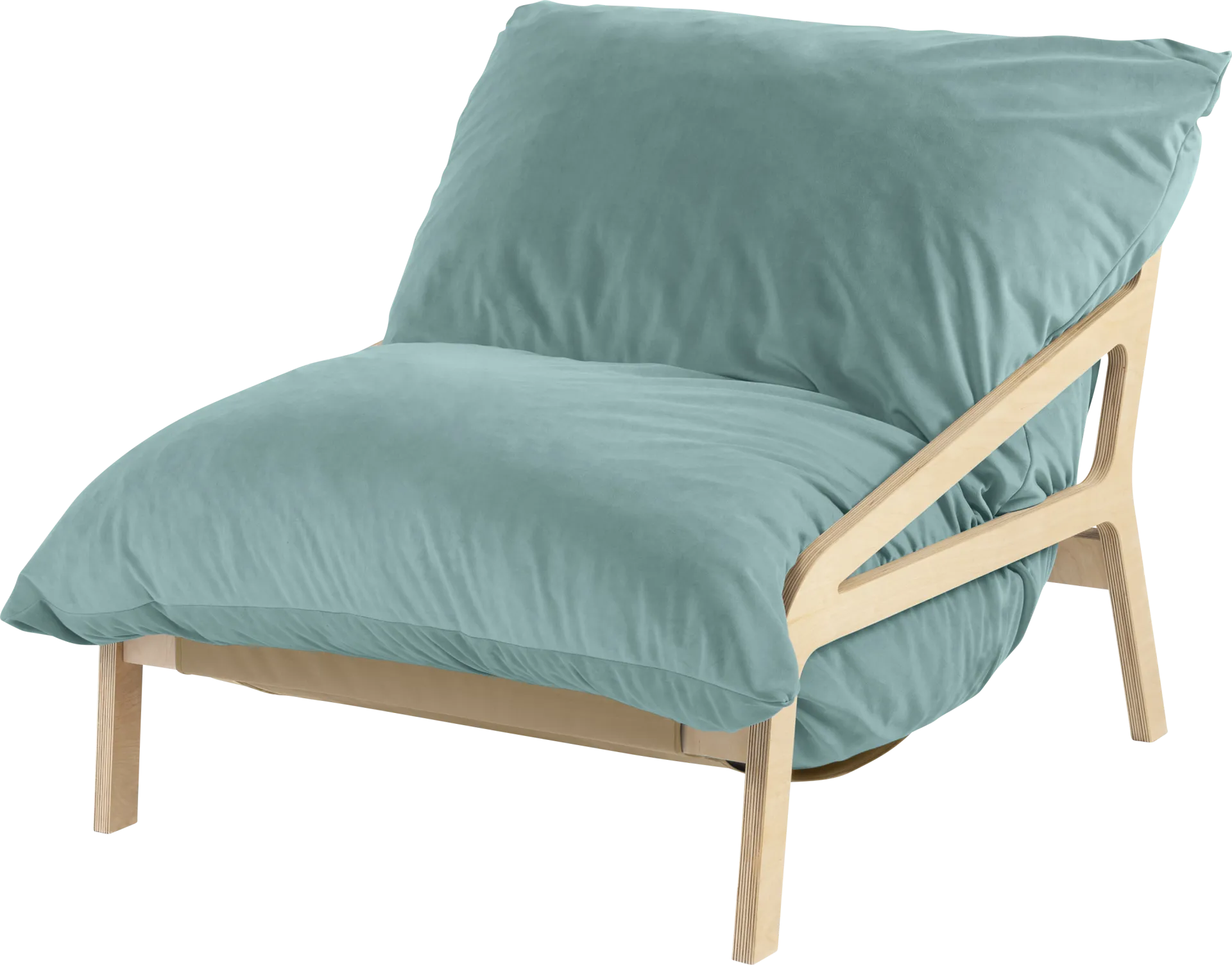 Pheosi II Turquoise Bean Bag Accent Chair - Image 1