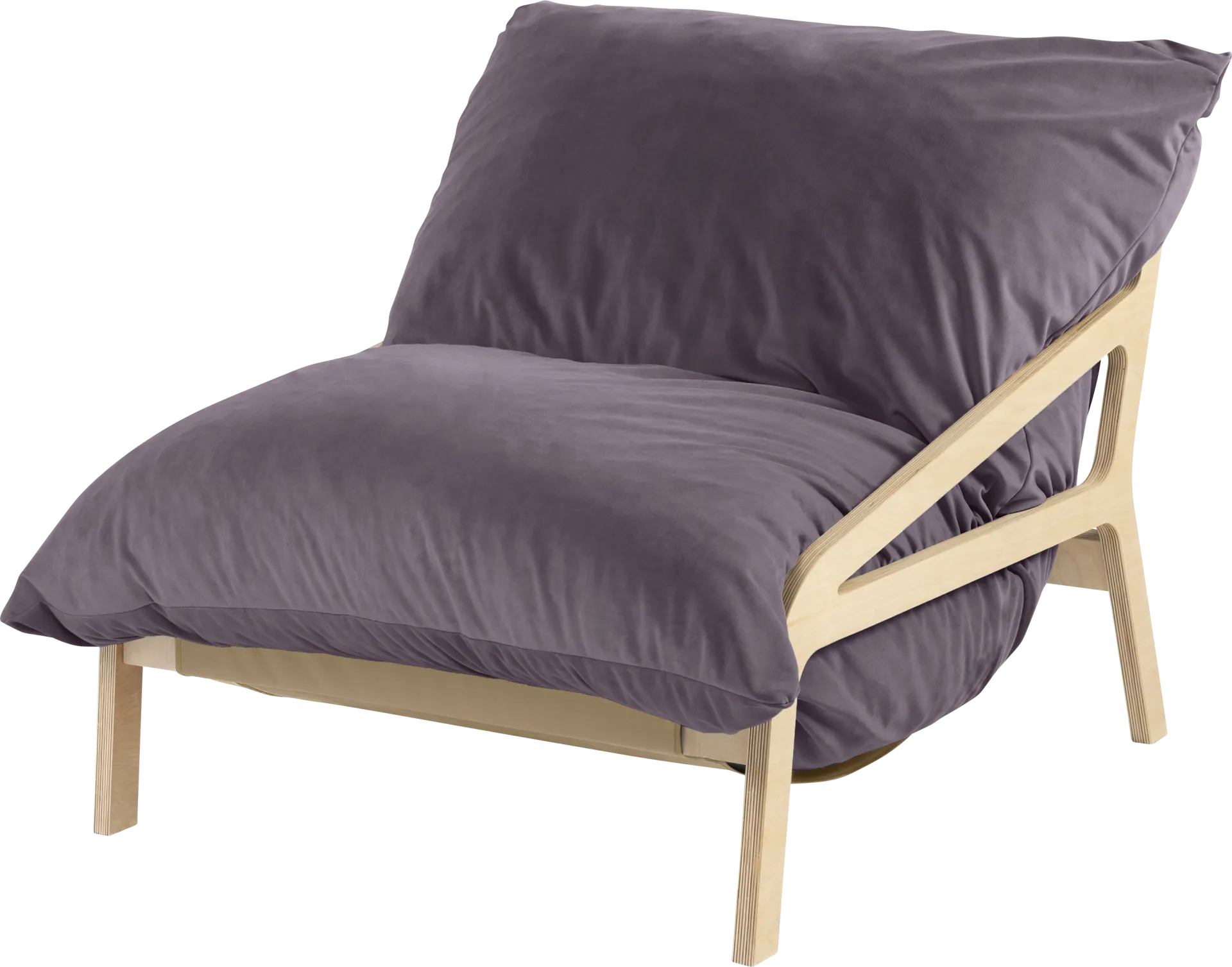 Pheosi II Purple Bean Bag Accent Chair - Image 1