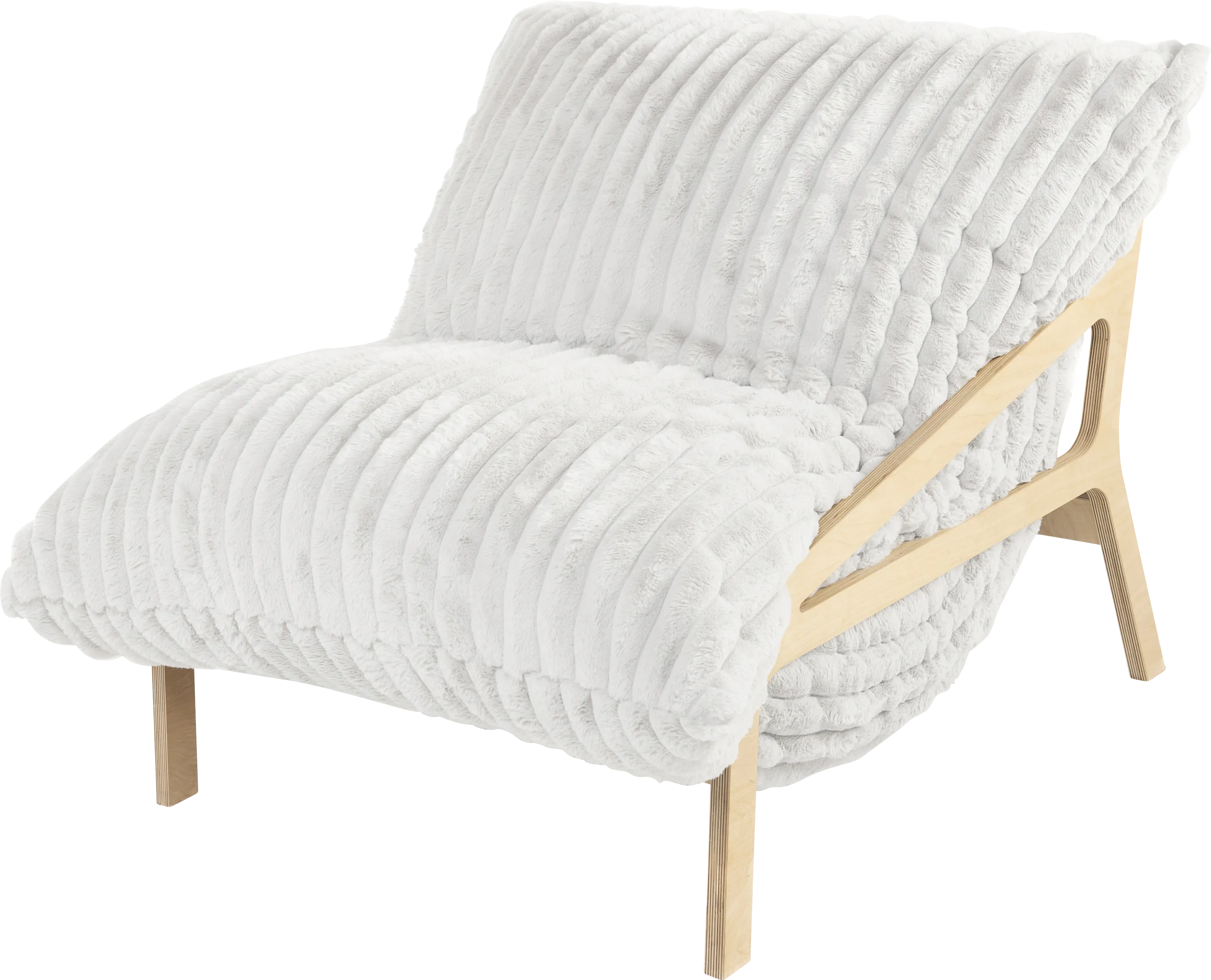 Pheosi I Ivory Bean Bag Accent Chair - Thumbnail - Image 1