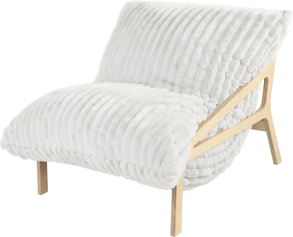 Pheosi I Ivory Bean Bag Accent Chair