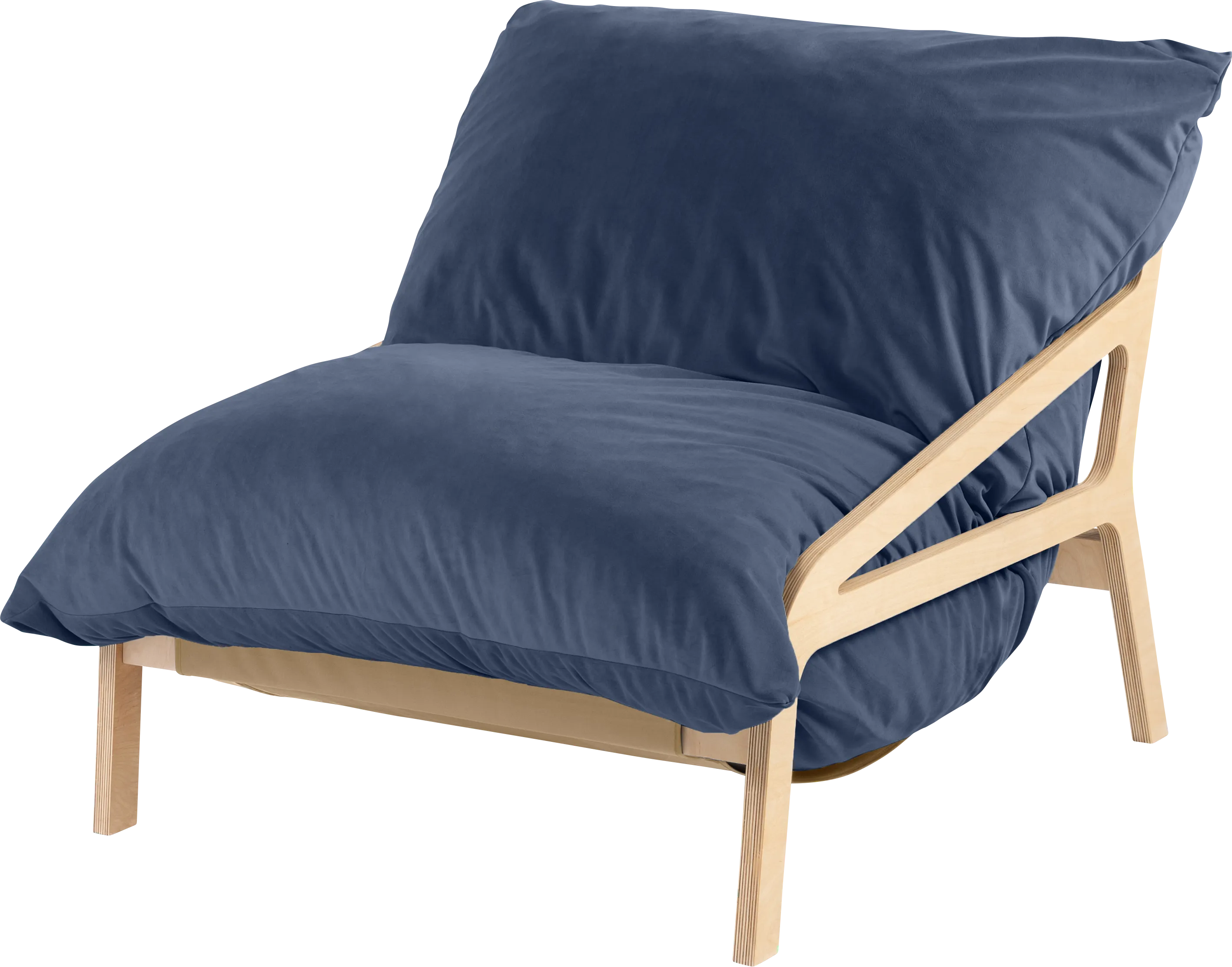 Pheosi II Navy Bean Bag Accent Chair - Thumbnail - Image 1