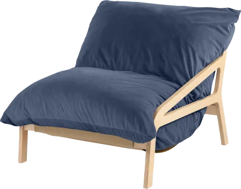 Pheosi II Navy Bean Bag Accent Chair
