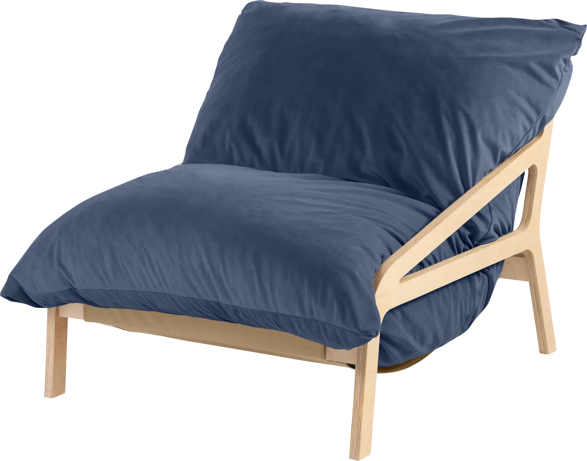 Pheosi II Navy Bean Bag Accent Chair - Image 1
