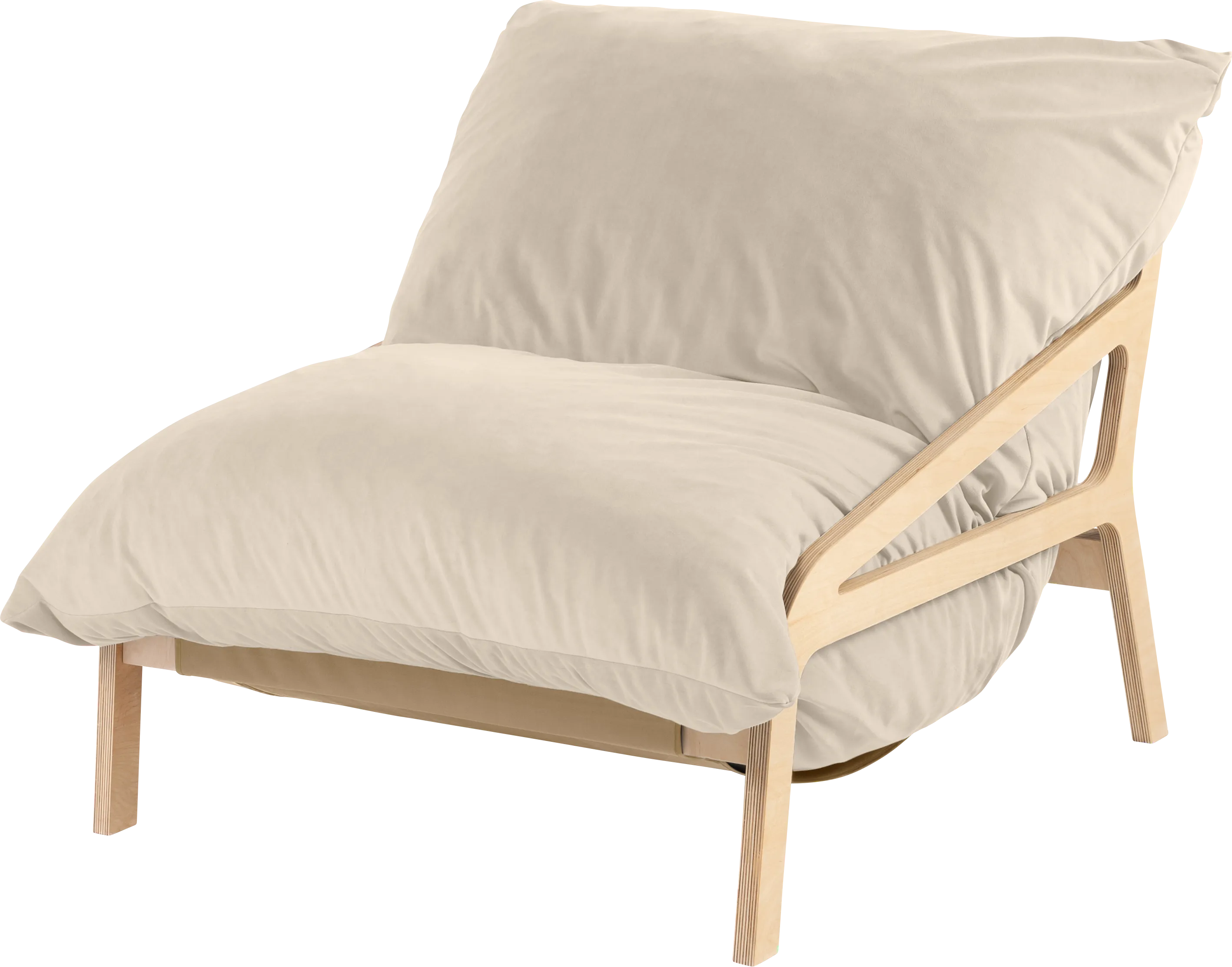 Pheosi II Ivory Bean Bag Accent Chair - Thumbnail - Image 1
