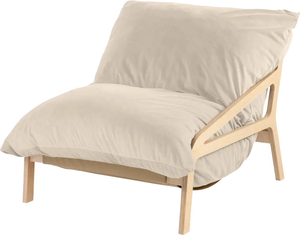 Pheosi II Ivory Bean Bag Accent Chair