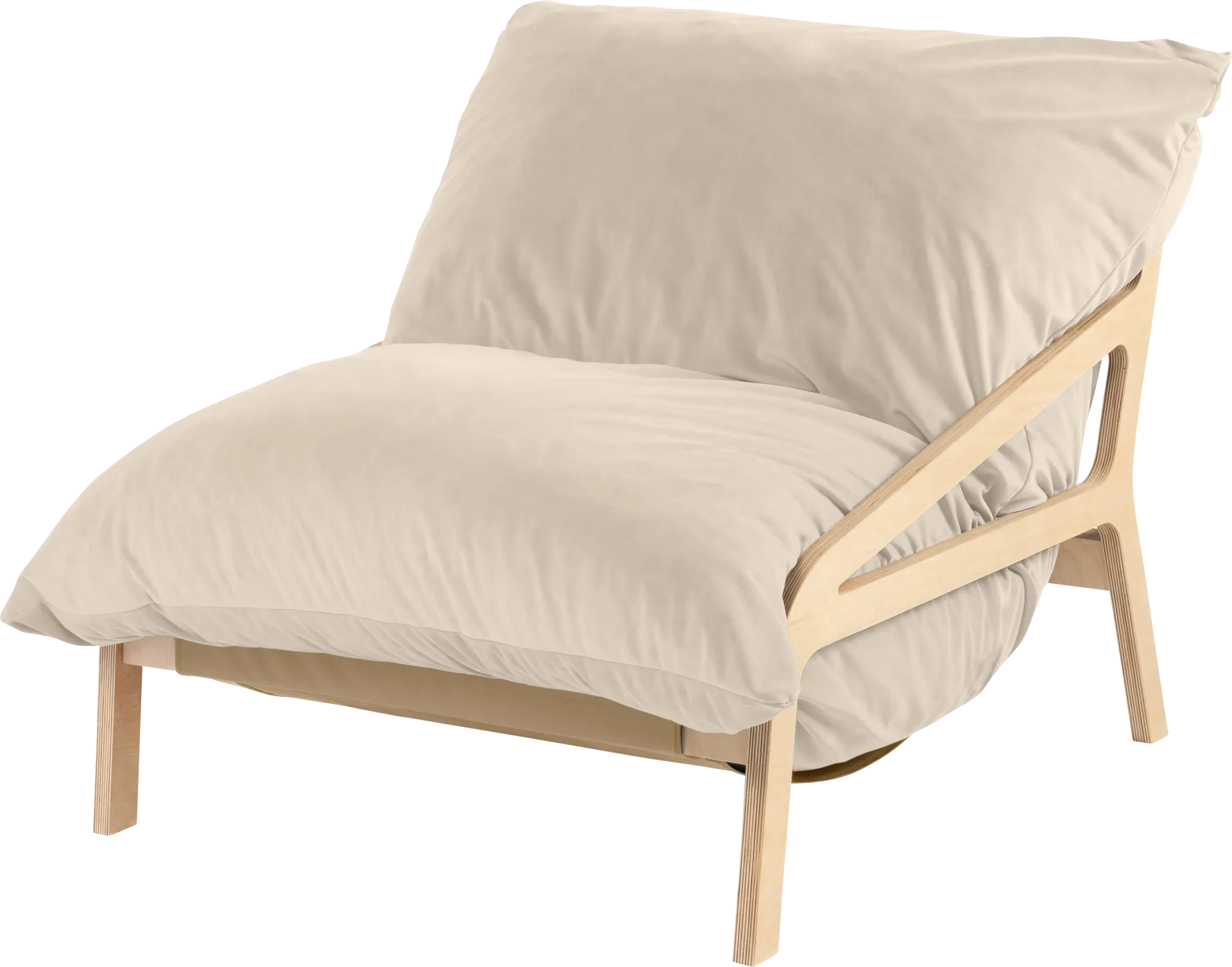 Pheosi II Ivory Bean Bag Accent Chair - Image 1