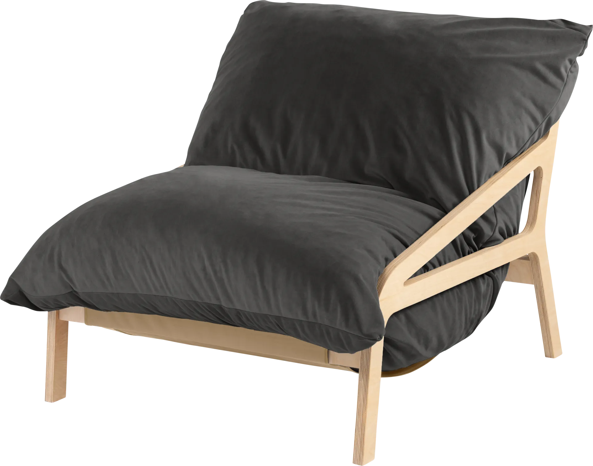 Pheosi II Black Bean Bag Accent Chair - Image 1