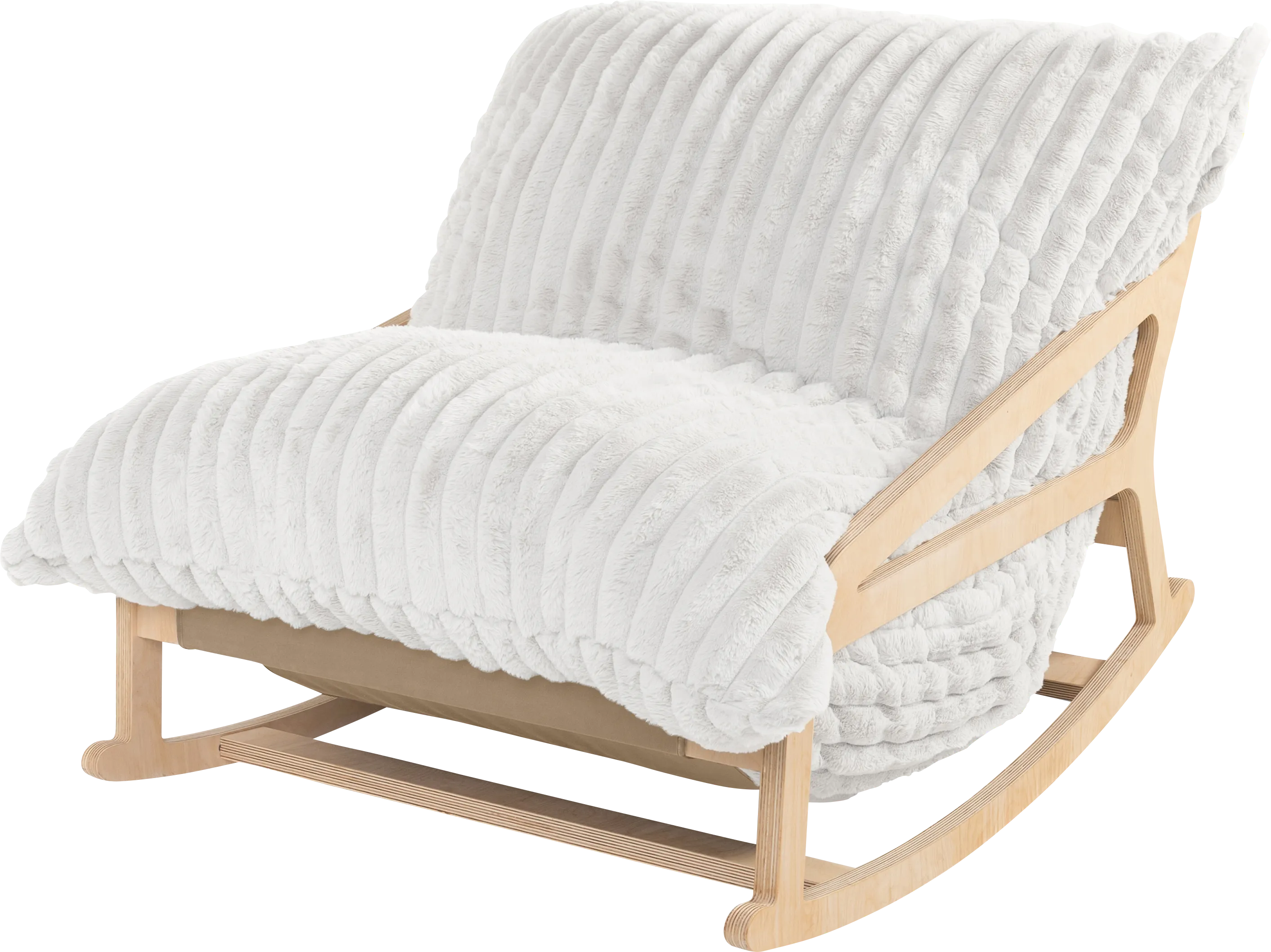 Kimna II Ivory Bean Bag Rocking Chair - Thumbnail - Image 1