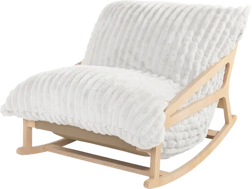 Kimna II Ivory Bean Bag Rocking Chair