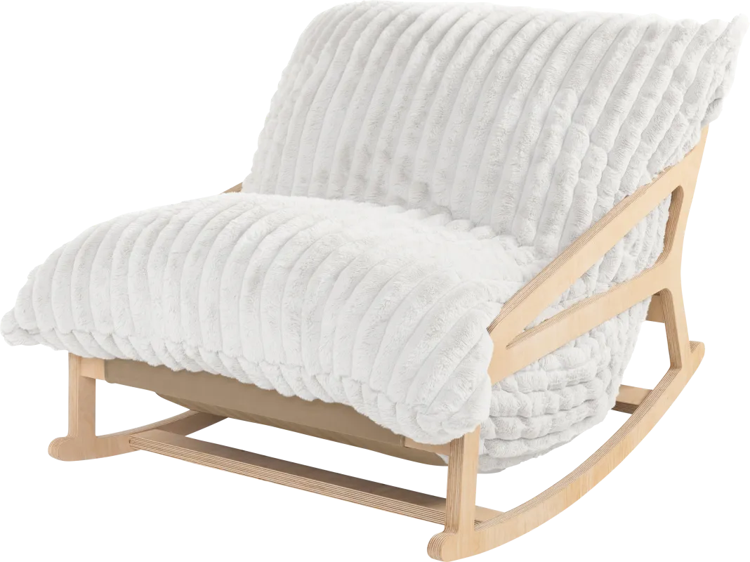 Kimna II Ivory Bean Bag Rocking Chair