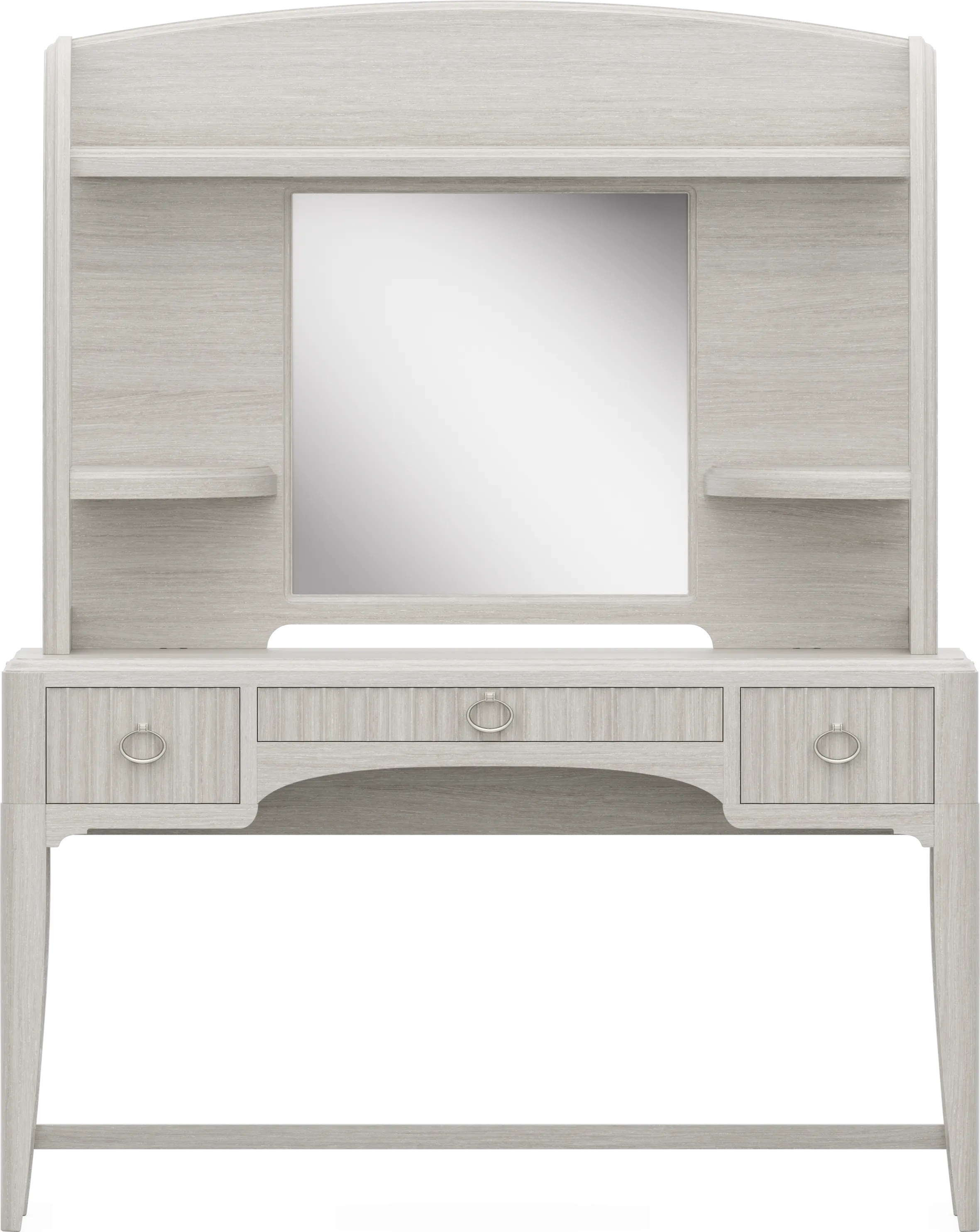 Kids Vivien Wirebrush Gray Vanity Desk and Hutch - Thumbnail - Image 1