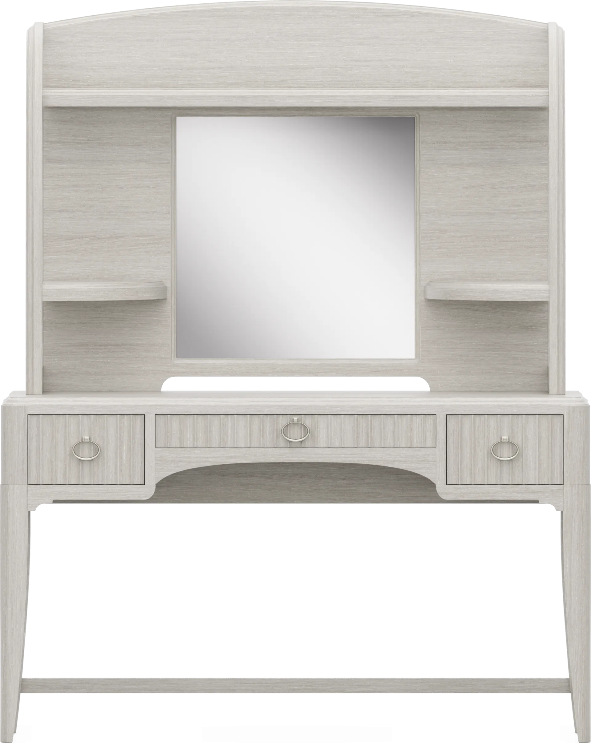 Kids Vivien Wirebrush Gray Vanity Desk and Hutch - Image 1