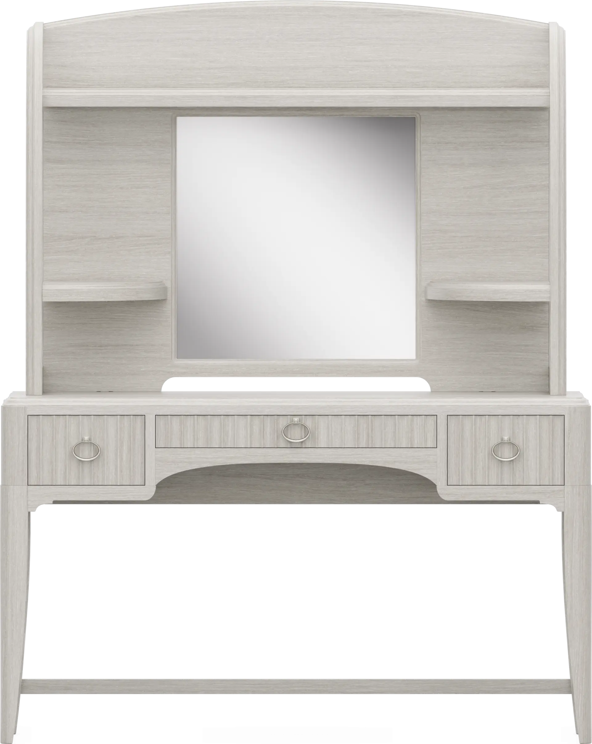 Kids Vivien Wirebrush Gray Vanity Desk and Hutch