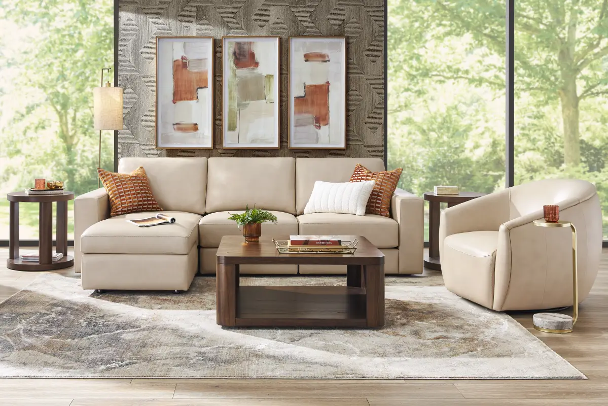 Almond Leather 4 Pc Venice Modular