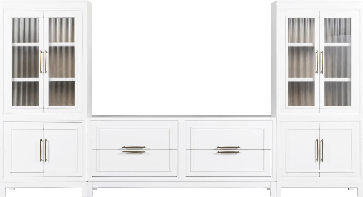 Albion White 3 Pc Wall Unit with 72 in. Console